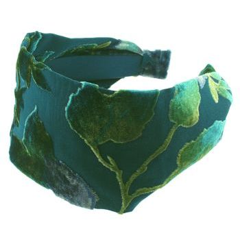 Susan Daniels - Headband - 3inch Teal Overhang w/ Velvet Cut flowers